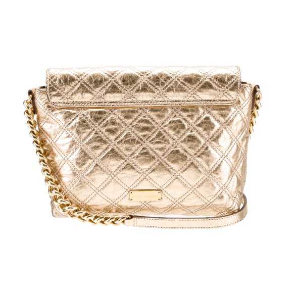 Marc Jacobs Gold Quilted Leather Large Bow Chain Shoulder Bag - Picture 3 of 12